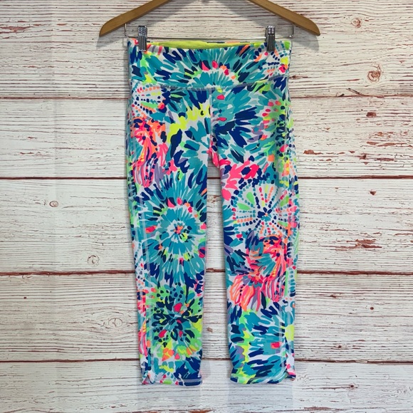 Lilly Pulitzer Luxletic Weekender 21" High Rise Crop Legging in Dive In Sz S - Picture 10 of 11